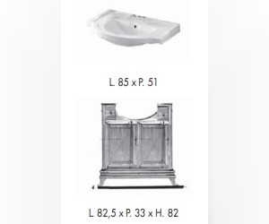 Тумба под раковину Labor Legno MARRIOT MPL 85 PAT, бежевый с патиной/бронза 82,5*33*82 см, напольная