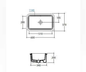 Раковина Globo Stone SS061.BI*0 60*37 см под столешницу