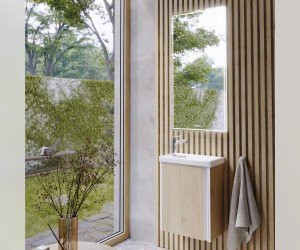 Зеркало со светодиодной подсветкой, сенсорным выключателем и регулятором освещенности.