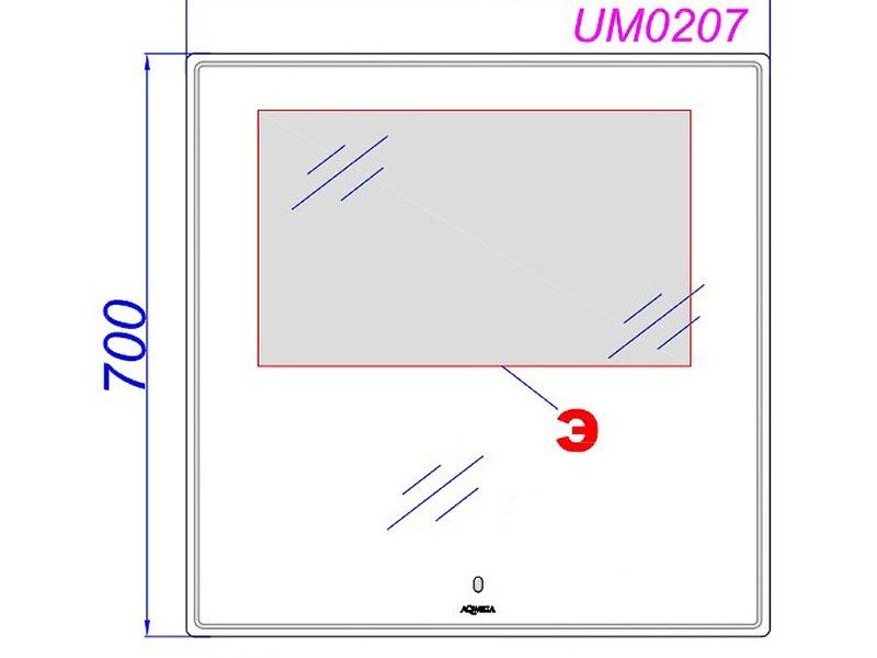 Зеркало со светодиодной подсветкой, сенсорным выключателем и регулятором освещенности.