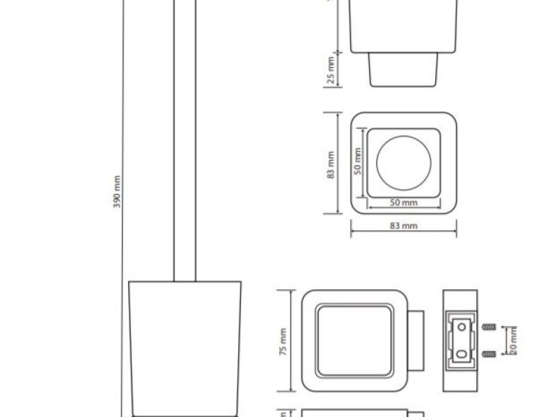 Ершик Bemeta Solo 139113142 9.3 x 9.3 x 39 см, хром
