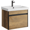 Подвесная тумба 60 см с одним ящиком в цвете дуб балтийский, с умывальником