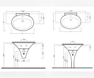 Раковина Hatria Sculture YR3801 110 см
