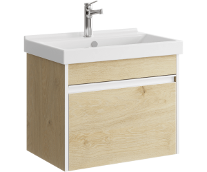 Подвесная тумба 60 см с одним ящиком в цвете дуб давос, с умывальником