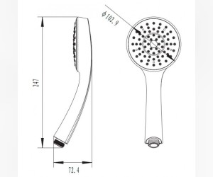 Ручной душ Damixa Contour 760200400 D 100 мм