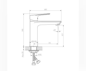 Смеситель Rossinka для раковины, хром, RS27-13