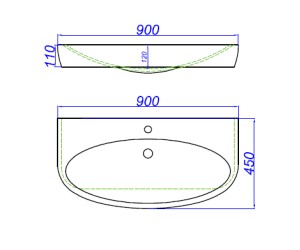 Раковина Aqwella Escape 900 (Esc.09.04.D)