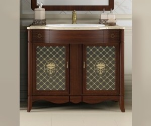 Тумба под раковину Opadiris ВИКТОРИЯ 90, светлый орех с черной патиной