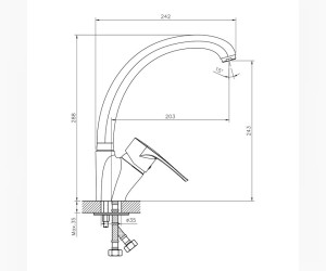 Смеситель Decoroom DR70021, для кухни, хром