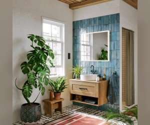 Зеркало со светодиодной подсветкой, сенсорным выключателем, регулятором освещенности и обогревом