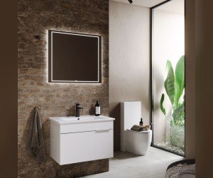 Зеркало со светодиодной подсветкой, сенсорным выключателем, регулятором освещенности и обогревом