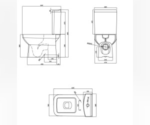 Напольный унитаз Della Quattro Slim 411 крышка микролифт