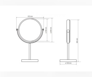 Косметическое зеркало Bemeta 112201252 8 23.5 x 14 x 38.5 см, без подсветки, хром