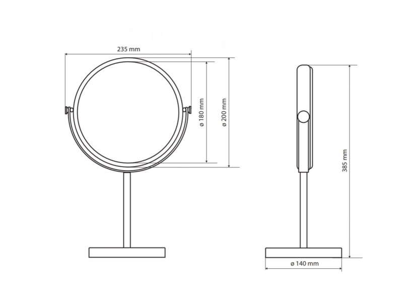 Косметическое зеркало Bemeta 112201252 8 23.5 x 14 x 38.5 см, без подсветки, хром