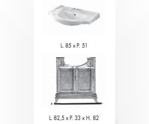 Тумба под раковину Labor Legno MARRIOT MPL 85, вишня/бронза 82,5*33*82 см, напольная