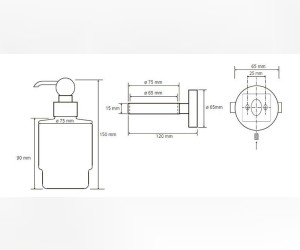 Дозатор жидкого мыла Bemeta Retro 144209108 7 x 12 x 15 см, 200 мл, хром/золото