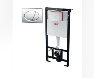 Инсталляция Alcaplast (Set 4 в 1) с безободковым унитазом Jika Mio-N 2071.4000, крышка-сиденье микролифт