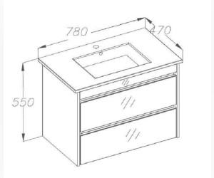Тумба под раковину Opadiris Фреш 80 подвесная, 00-00002822, белый