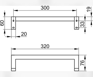 Поручень Keuco Edition 90 Square, 320 мм, хром, 19107010000