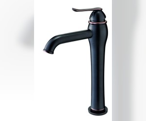 Смеситель GPD Tauro MSL150-O, для раковины, с высоким корпусом, черный (ORB)