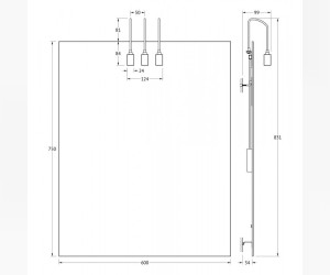 Зеркало со светильниками Ellux Artic ART-A3 0207 60x75 см