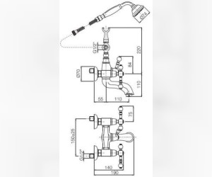 Смеситель Fima Carlo Frattini Epoque F5054CR для ванны