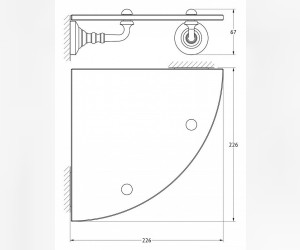 Полка с держателями 3SC Stilmar STI 218 угловая 22 см, золото