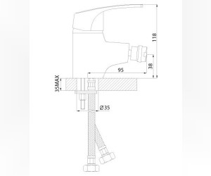 Смеситель Rossinka D40-51 для биде
