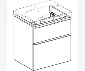 Тумба под раковину Geberit Smyle Square 500.352.JK.1, 60 см, цвет лава