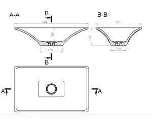 Раковина SIRIUS Nano Concrete 56,4 Х 35 бетон HOLBI