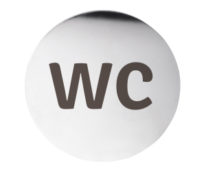 Табличка – WC, круг, глянец Bemeta