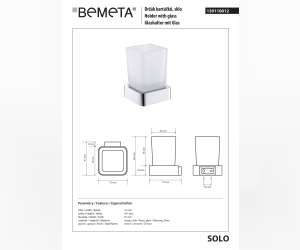 Держатель зубных щеток, стакан Bemeta