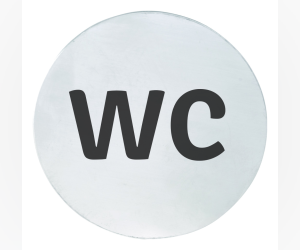 Табличка – WC, круг, матовая Bemeta